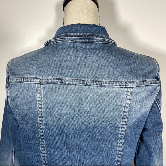 Eight Two Blue White Wash Collared Long Sleeve Denim Jacket SP - Picture 9 of 11